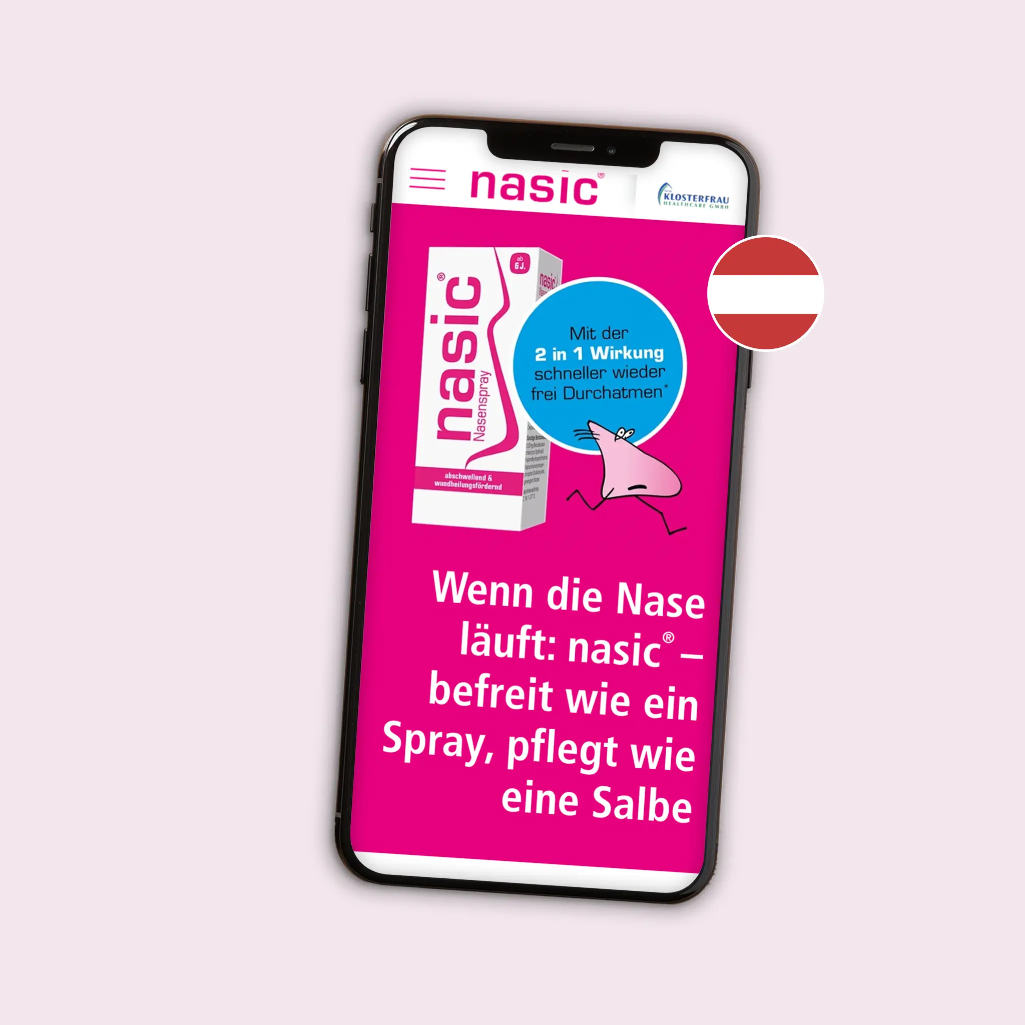 Ansichten der Website als Screens im Smartphone